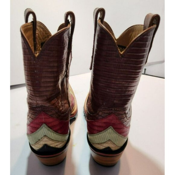 Mario Garcia Mens Handmade Custom Multicolored Lizard Boots 8.5B Oil Resistant - Picture 3 of 15